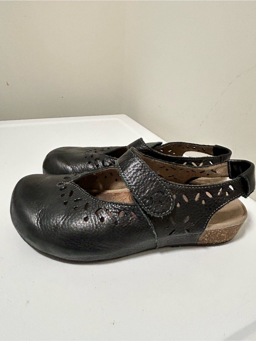 Aetrex Cheryl Slingback Leather Mary Janes Black Size 8